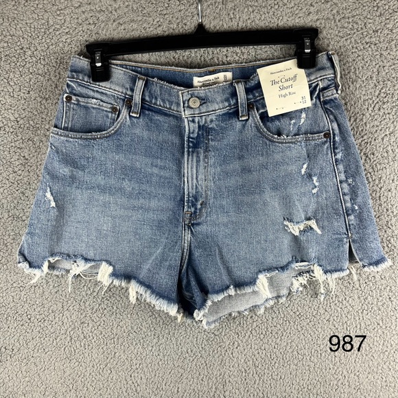 Abercrombie & Fitch Pants - Abercrombie & Fitch Women's NWT The Cutoff High Rise Distressed Jean Shorts 12